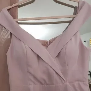 Samantha Rose Gia Off Shoulder Gown, chalk pink, size 10, New with tags